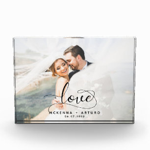 Benutzerdefinierte Hochzeits-Liebe-Schrift Fotoblock