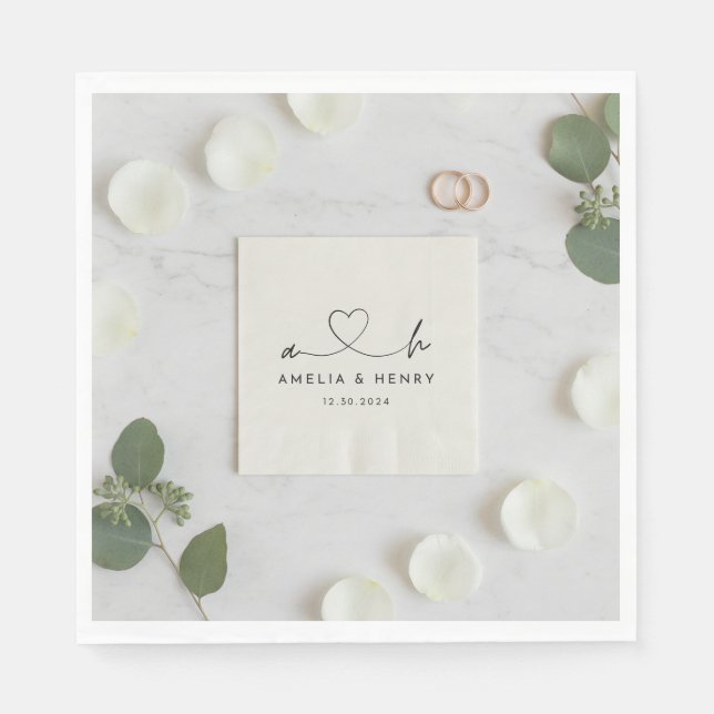 Benutzerdefinierte Hochzeitsservietten: Personalis Serviette (Vorderseite)