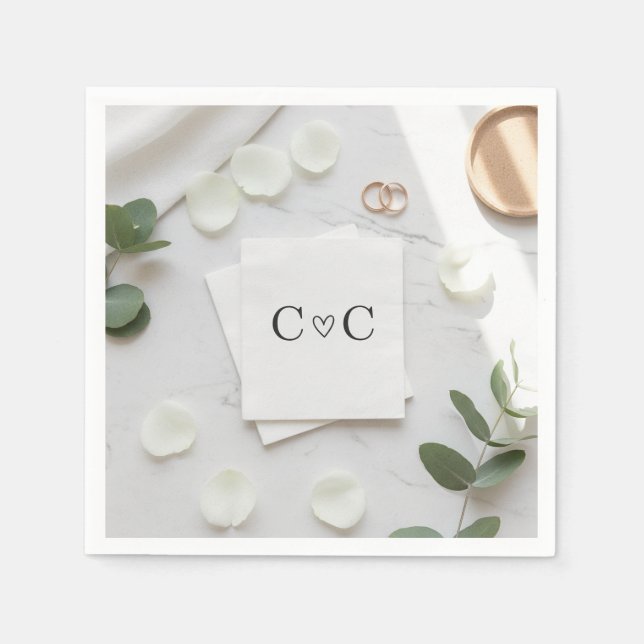 Benutzerdefinierte Hochzeitsservietten: Personalis Serviette (Vorderseite)