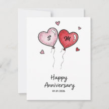Benutzerdefinierte Hochzeitstag-Karte für Paare Wa