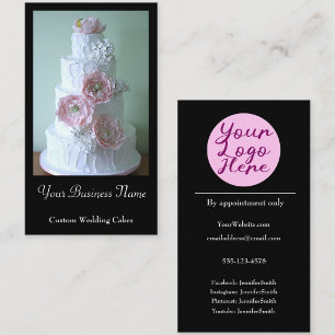 Benutzerdefinierte Hochzeitstorte-Designer Visiten Visitenkarte