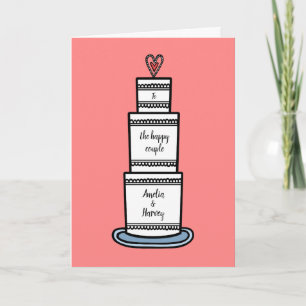 Benutzerdefinierte Hochzeitstorte Illustration Hoc Karte