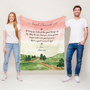 Benutzerdefinierte Hochzeitswünsche für Braut und Fleecedecke