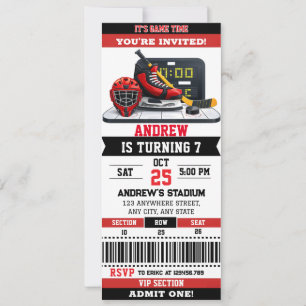 Benutzerdefinierte Hockey-Spiel-Ticket-Geburtstags Einladung