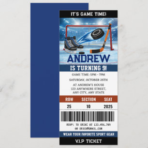 Benutzerdefinierte Hockey-Ticket-Geburtstagsdekora Einladung