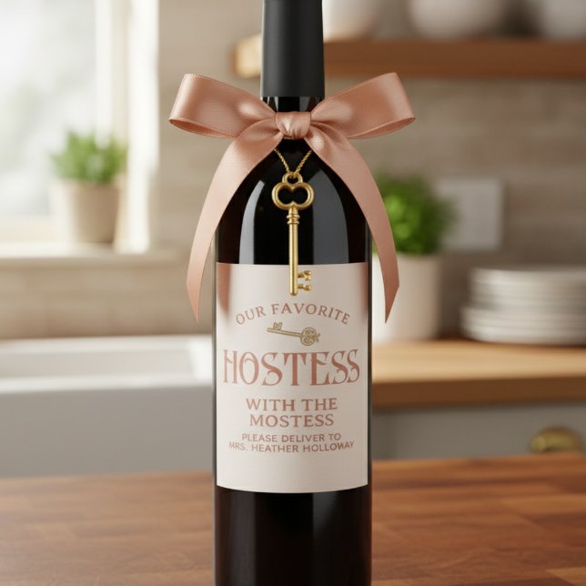 Benutzerdefinierte Hostess mit dem Mostess Script  Weinetikett (Looking for the perfect hostess gift?)