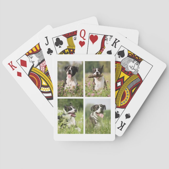Benutzerdefinierte Hunde-Fotocollage Spielkarten (Rückseite)