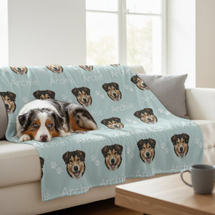 Benutzerdefinierte Hundename-Foto-Hundedecke  Fleecedecke