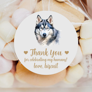 Benutzerdefinierte Husky-Hochzeitsgeschenk-Aufkleb Runder Aufkleber