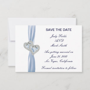 Benutzerdefinierte Ice Blue Hearts Save the Date C Einladung