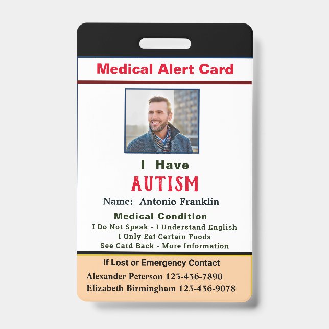 Benutzerdefinierte ID-Identifikation Name des erwa Ausweis (Vorderseite)