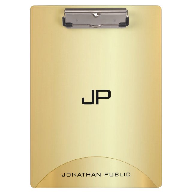 Benutzerdefinierte Imitat Gold elegante Monogram M Klemmbrett (Vorderseite)