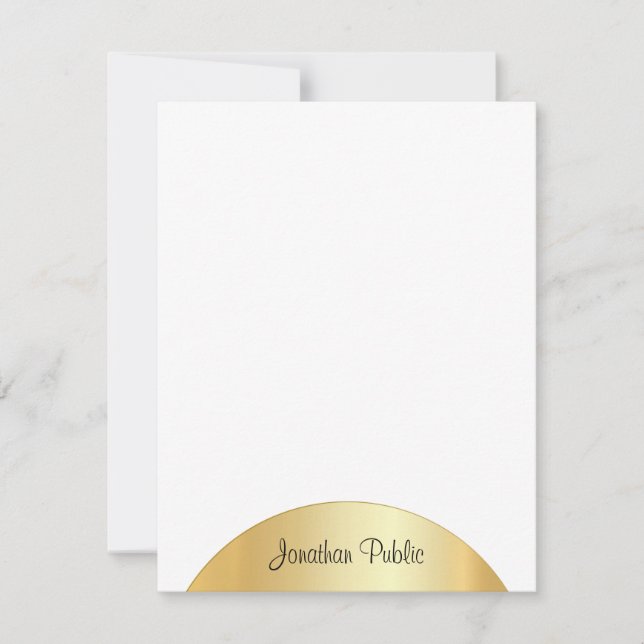 Benutzerdefinierte Imitat Gold Elegante Script Mon Mitteilungskarte (Vorderseite)