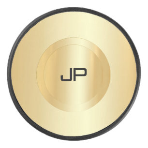 Benutzerdefinierte Imitat Gold Monogram Template T Eishockey Puck