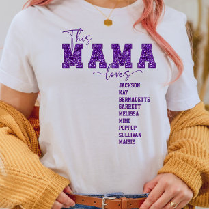 Benutzerdefinierte Imitat Sequin Varsity Schriftar T-Shirt