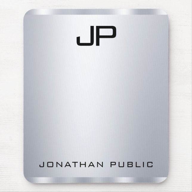 Benutzerdefinierte Imitat Silver Metallic Look Mon Mousepad (Vorne)