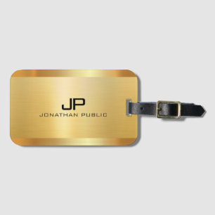 Benutzerdefinierte Imitate Gold elegante Monogram- Gepäckanhänger