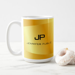 Benutzerdefinierte Imitate Gold Monogram Template  Kaffeetasse