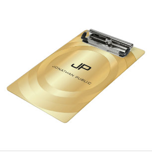 Benutzerdefinierte Imitate Gold Monogram Template  Mini Klemmbrett