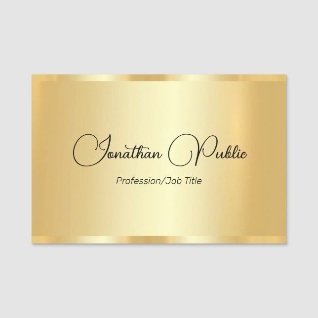 Benutzerdefinierte Imitate Gold-Script-Vorlagentyp Namensschild (Vorderseite)