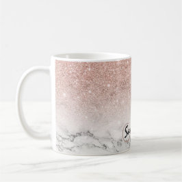 Benutzerdefinierte Imitate Rose Rosa Glitzer ombre Tasse