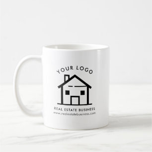 Benutzerdefinierte Immobilienmakler-Geschäftslogo- Kaffeetasse