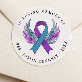 Benutzerdefinierte In Loving Memory Suizidbewussts Runder Aufkleber