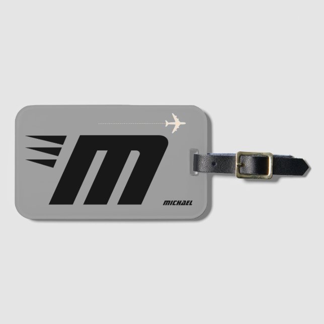 benutzerdefinierte Initial-, personalisierte Monog Gepäckanhänger (Vorderseite (Horizontal))
