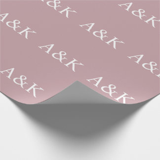 Benutzerdefinierte Initialen auf Staubrose Mauve H Geschenkpapier