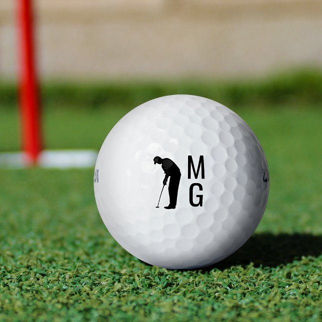 Benutzerdefinierte Initialen der Monogram Man Golf Golfball (Von Creator hochgeladen)