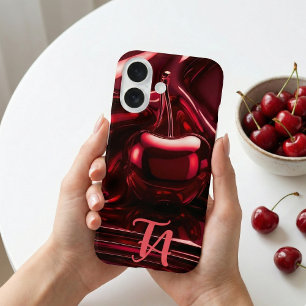 Benutzerdefinierte Initialen in Luxe Maroon - Glän iPhone 16 Hülle