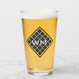 Benutzerdefinierte Initialen Moderne Elegant Manly Glas