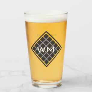 Benutzerdefinierte Initialen Moderne Elegant Manly Glas