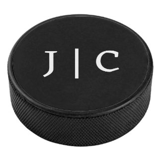 Benutzerdefinierte Initialen Monogram Minimalistis Eishockey Puck