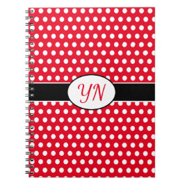 Benutzerdefinierte Initialen Polka Dot Notizblock