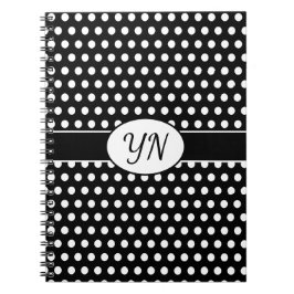 Benutzerdefinierte Initialen Polka Dot Notizblock