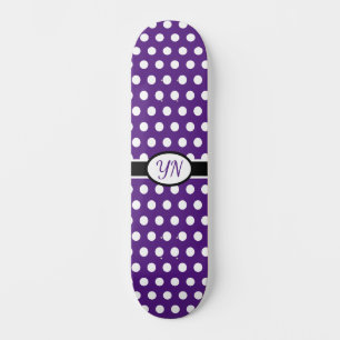 Benutzerdefinierte Initialen Polka Dot Skateboard