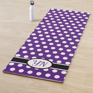 Benutzerdefinierte Initialen Polka Dot Yogamatte