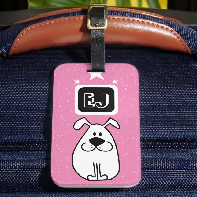 Benutzerdefinierte Initials Dog-Themed Gepäckanhänger (Vorderseite Insitu 2)