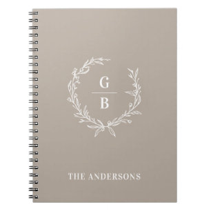 Benutzerdefinierte Initials Elegantes Monogram-Fam Notizblock