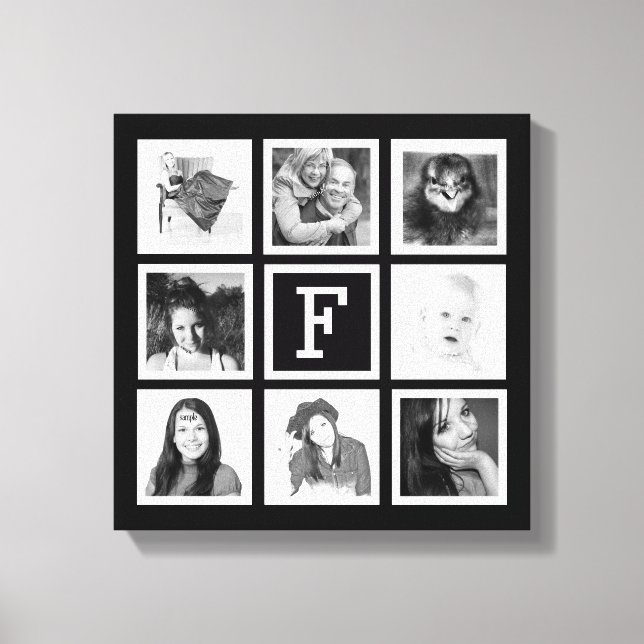 Benutzerdefinierte Instagram-Fotos für Monogramme Leinwanddruck (Vorderseite)