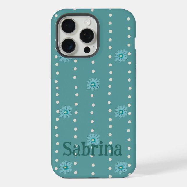Benutzerdefinierte iPhone-Schutzhülle Grün Blumen  iPhone Hülle (Rückseite)