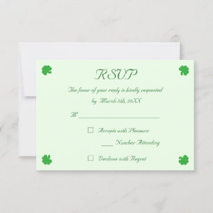 Benutzerdefinierte irische grüne Shamrock-Kleeblat RSVP Karte