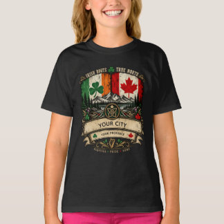 Benutzerdefinierte Irische Kanadische Flagge Stadt T-Shirt