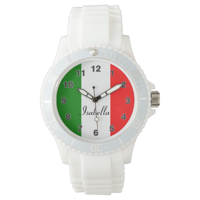 Benutzerdefinierte italienische Flagge Armbanduhr (Vorderseite)
