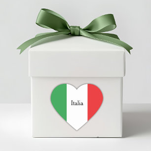 Benutzerdefinierte italienische Flagge Italiens Herz-Aufkleber