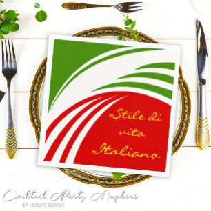 Benutzerdefinierte italienische Flagge Serviette
