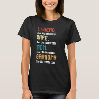 Benutzerdefinierte Jahres-Vintage-Legende Ehefrau T-Shirt