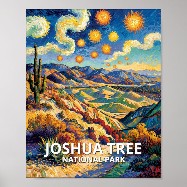 Benutzerdefinierte Joshua Tree Keys View Van Gogh  Poster (Vorne)