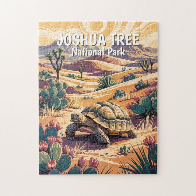 Benutzerdefinierte Joshua Tree-Schildkröte Retro-W Puzzle (Vertikal)
